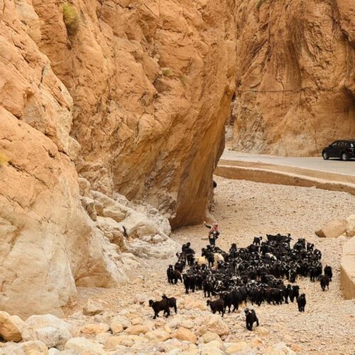 Trekking trail in the High Atlas Mountains Morocco