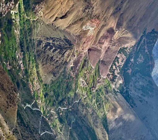 Trekking trail in the High Atlas Mountains Morocco